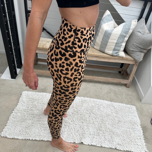 Hawthorne Leopard Print High-Waisted Workout Leggings Athletic Athleisure Sporty - Picture 5 of 11